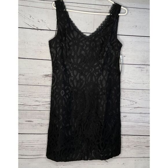 Scarlett Nite Black Little Dress Lace Overall Sleeveless Size 12 Cocktail Party - Picture 1 of 10